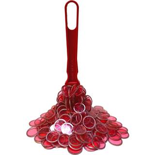 Hr. Chips lavet i USA Bingo Magnetic Wand & Inch Red Plastic Chips med metalringe - 100 opgraderede stykker Bingo Chips Magnetic Support American