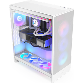 NZXT H7 Flow RGB (2024) White ATX Mid-Tower Airflow Case med RGB Fans