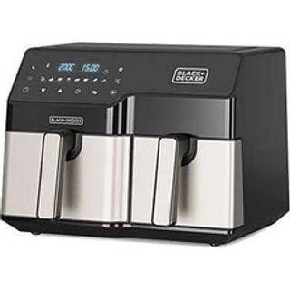 BLACK+DECKER Air Fryer Dobbelt 2500W, sort