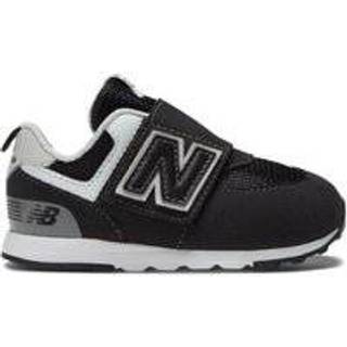 New Balance Børn 574 NEW-B Hook & Loop i Sort/Grå Synthetic, Størrelse 21.5