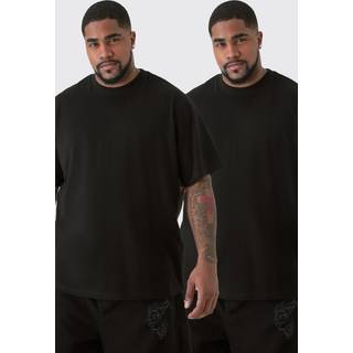 Mens Black Plus 2 Pack Basic T-shirt