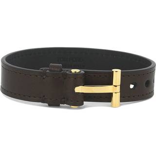 Tom Ford T leather bracelet - brown - One Size