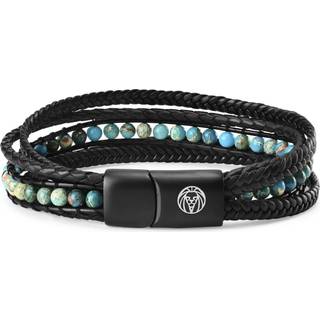Naxos Læderarmbånd m. Turkis Imperial Jaspis