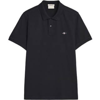 Gant Reg shield pique polo - Sort - Str. 4XL - Modish.dk