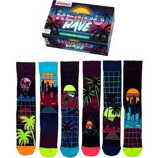 United Odd Socks United Odd Socks Black Retro Wave 6 Odd Socks To Mix and Mismatch