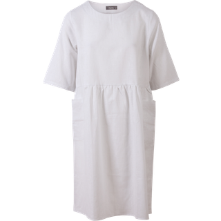 ZbyZ Dame Kjole Plus Size - White - 46/48