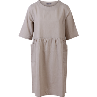 ZbyZ Dame Kjole Plus Size - Beige - 46/48