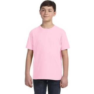 Lat ungdom 100% bomuldstrøje besætning hals kortærmet tee lyserød medium