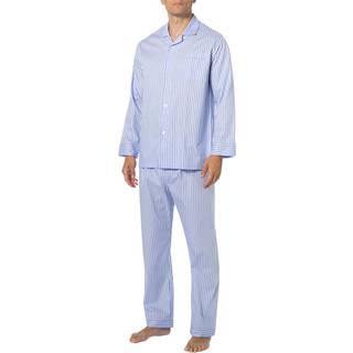 Novila Herren Pyjama blau Baumwolle & Mix Gestreift