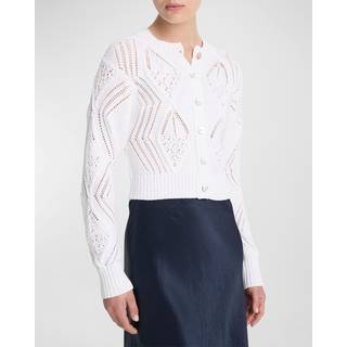 Vince Cropped cotton cardigan - white - XXS
