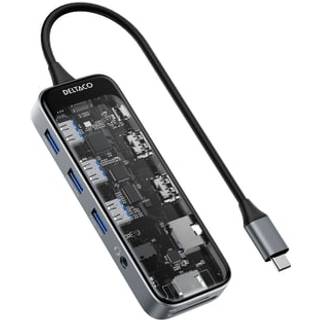 Deltaco Transparent USB Dockningsstation - 10 porte