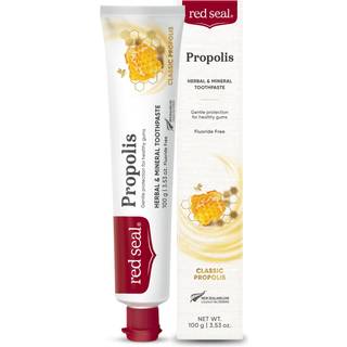 Red Seal Propolis Herbal & Mineral Natural Toothpaste - Fluoridfri ?kologisk tandpasta NATRUE Certified Natural - Naturlig tyggegummisundhed og m