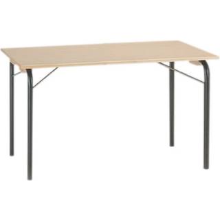Klapbord Axel 427, 1400x700 mm, Birk laminat, Sort stel