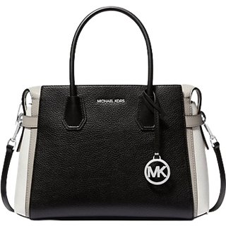 MK Mercer Medium Color-Block Belted Satchel - Black - Michael Kors - ONE SIZE