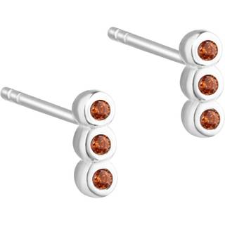 PETITE ORANGE, Ørestikker i sterling sølv med 3 små orange zirkonia.