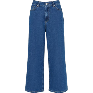 Whistles Whistles Blue Wide Leg Cropped 100% Cotton Jeans