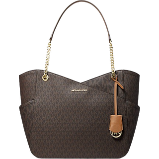 MK Jet Set Large Signature Logo Shoulder Bag - Brown - Michael Kors - ONE SIZE