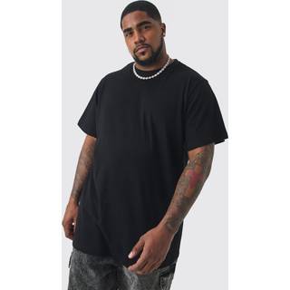 Mens Black Plus Longline Basic T-shirt