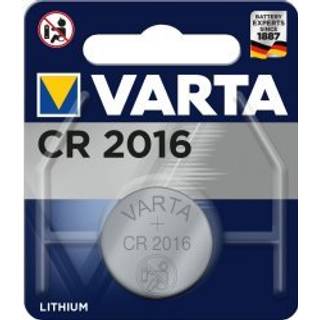 VARTA Lithium Knapcelle, Batteri CR 2016, IEC CR2016, erstatter også DL2016, 3V 1er Blister