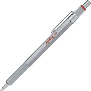 Rotring rOtring 600 kuglepen | Mellempunkt | Sort blæk | Sølv metal tønde med skridsikker knurled greb | Genopfyldning