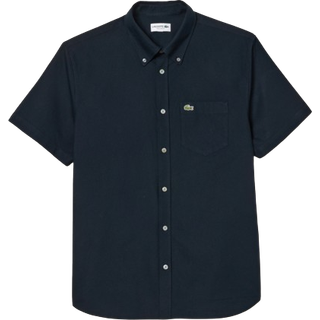 Lacoste Check Short Sleeved Shirt Navy