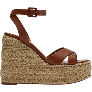 Christian Louboutin Mariza Zeppa leather espadrille sandals - brown - EU 41