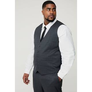 Mens Plus Charcoal Check Waistcoat