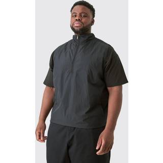 Mens Black Plus Zip Up Lightweight Adjustable Hem Gilet