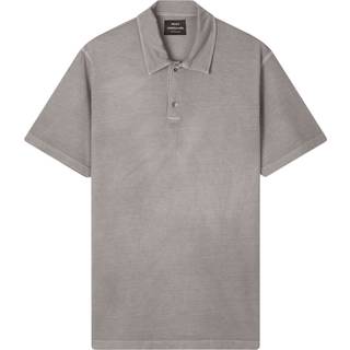 Cotton Jersey Pigment Dye Polo T-shirt, Titanium, L