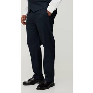 Mens Plus Navy Pinstripe Regular Fit Suit Trouser