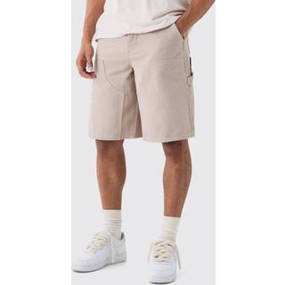 Mens Sand Regular Carpenter Overdyed Denim Jorts