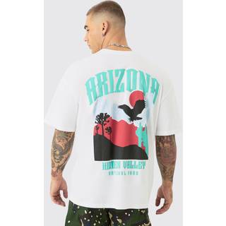 Mens White Oversized Arizona Landscape Back Print T-shirt