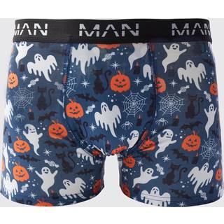 Mens Blue Halloween Spooky Print Boxers