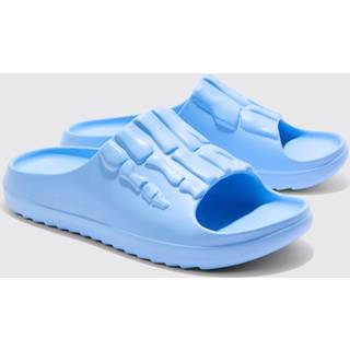 Mens Light Blue Perforated Skeleton Moulded Slider