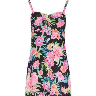 Lts Tall Black Tropical Print Swim Dress 8 Lts | Tall Women's Swimsuits