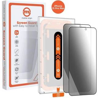 Mobile Origin Privacy Screen Guard iPhone 15 Pro Max with easy applicator - 2 pack