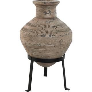 Vase Home ESPRIT Sort Beige Metal Magnesium 28 x 28 x 47 cm