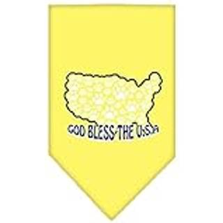 Gud välsigna USA skärmtryck bandana gul liten