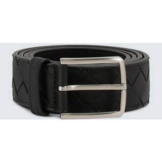 Bottega Veneta Intrecciato leather belt - black - 85CM