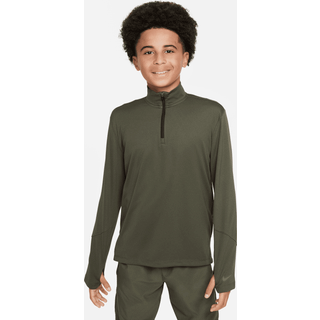 Langærmet Nike Multi Dri-FIT UV-top med 1/2-lynlås til større børn (drenge) - grøn - XL