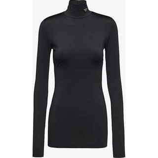 Prada Logo jersey high-neck top - black - XXXS