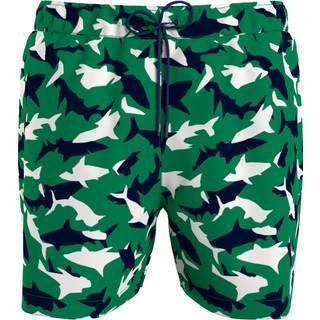 Tommy Hilfiger Herren Badeshorts grün Mikrofaser Gemustert