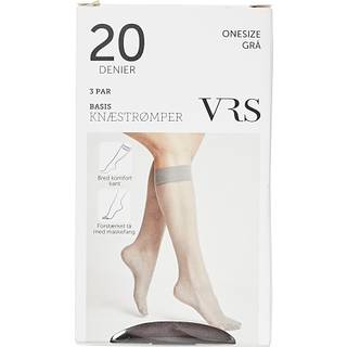 VRS 3-pak knæstrømper crepe str. onesize - grå (På lager i butik)