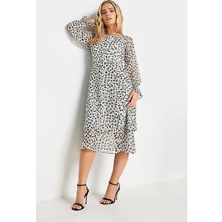 PixieGirl Petite Ivory Hvid Leopard Tryk Midi KjoleEU 38 Petite (UK 10 P)