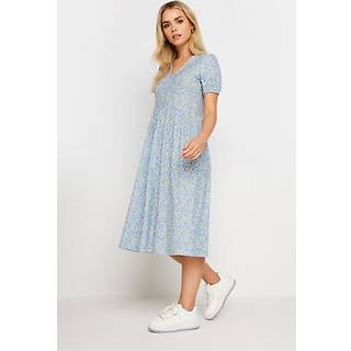 PixieGirl Petite PixieGirl Petite Blue Floral Print V-Neck Midi Dress