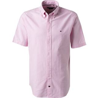 Tommy Hilfiger Herren Kurzarmhemd rosa gestreift