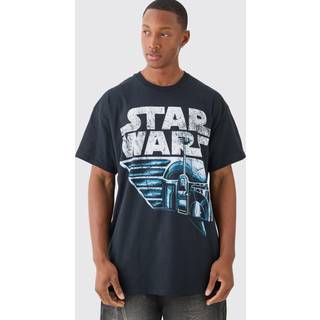 Mens Black Oversized Star Wars License T-shirt
