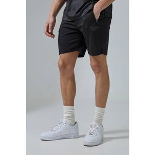 Mens Black Active Training Dept 7inch Regular Fit Mesh Short