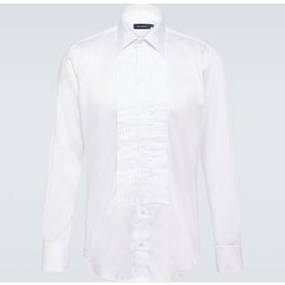 Thom Sweeney Cotton-blend poplin tuxedo shirt - white - EU 39