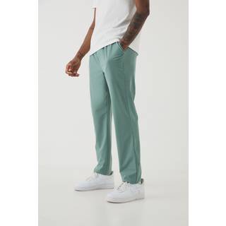 Mens Khaki Tall Elasticated Waist Lightweight Technical Stretch Slim Trouser